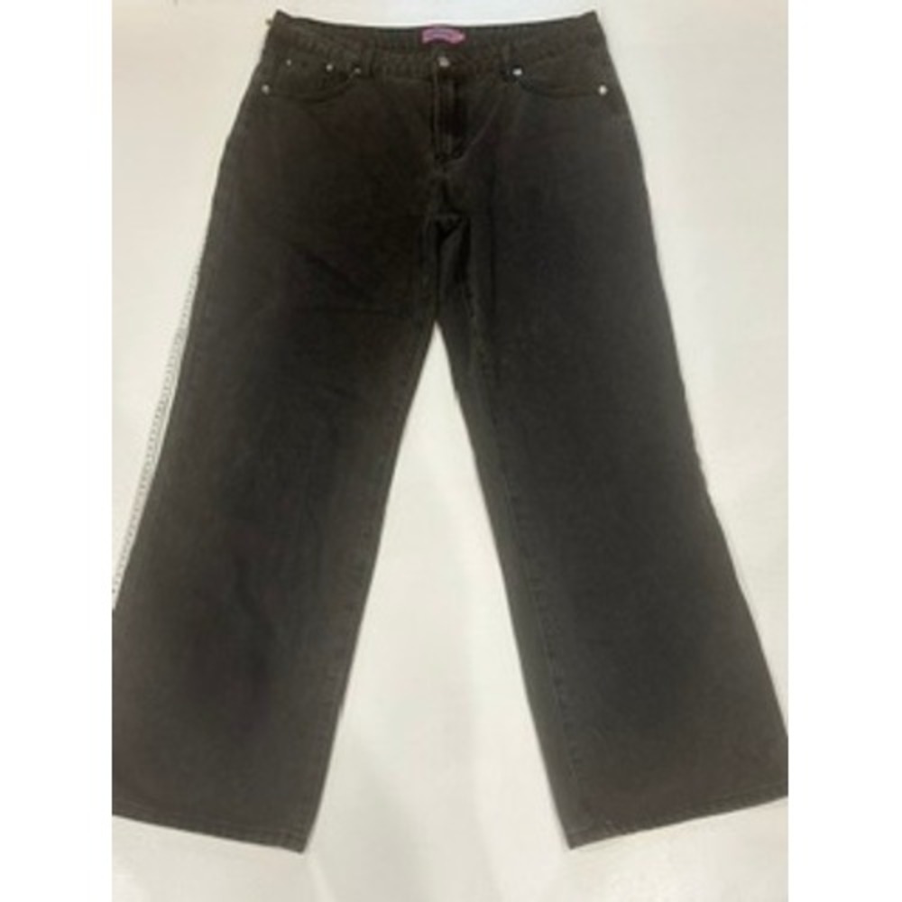 Edikted Wide Leg Jeans Charcoal Gray Denim Relaxed Fit XL - Picture 1 of 8